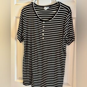 Heimish USA Black and White Striped Top